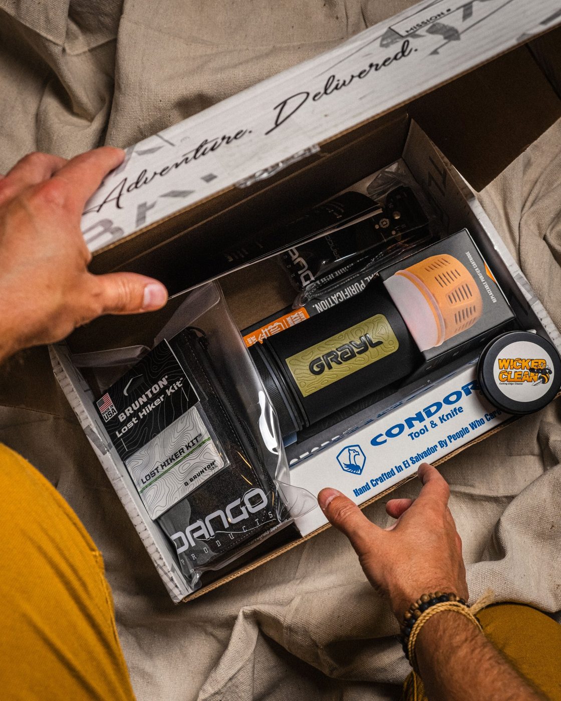 Mission 135: Grayl purifier, Brunton Lost Hiker Kit and Dango wallet